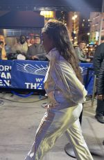 JORDYN WOODS in a White Tracksuit Arrives at Knicks Game in New York City 10/24/2025