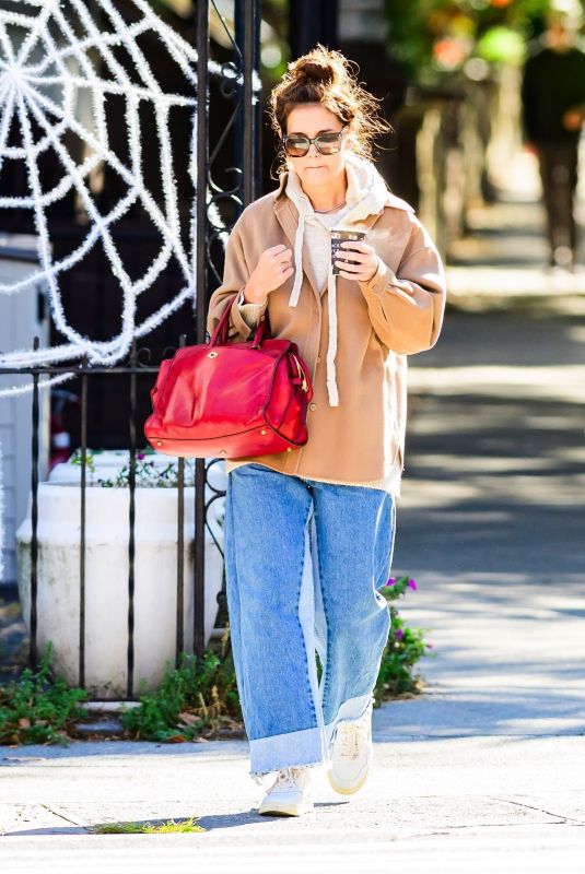 KATIE HOLMES Out and About in New York 10/24/2025