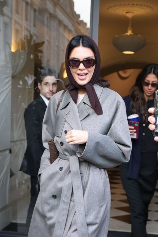 KENDALL JENNER Leaves Schiaparelli Store at Paris Fashion Week in Paris 10/01/2025