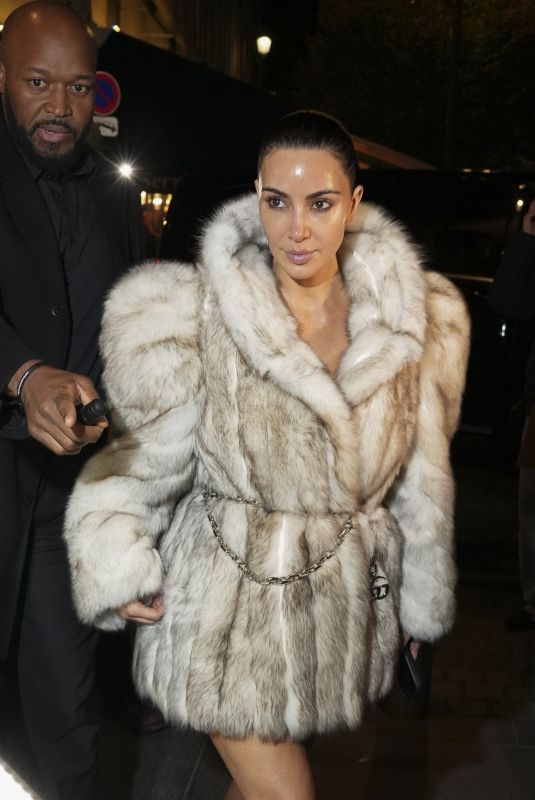 KIM KARDASHIAN Arrives at Leonardo DiCaprio’s Paris Fashion Week Party 10/04/2025