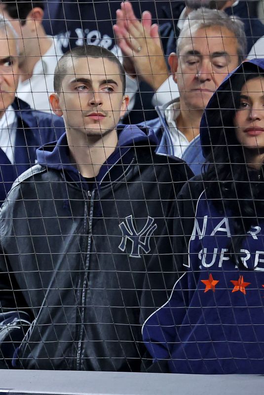 KYLIE JENNER and Timothee Chalamet at ALDS Game 4 Between New York Yankees and Toronto Blue Jays in New York City 10/08/2025