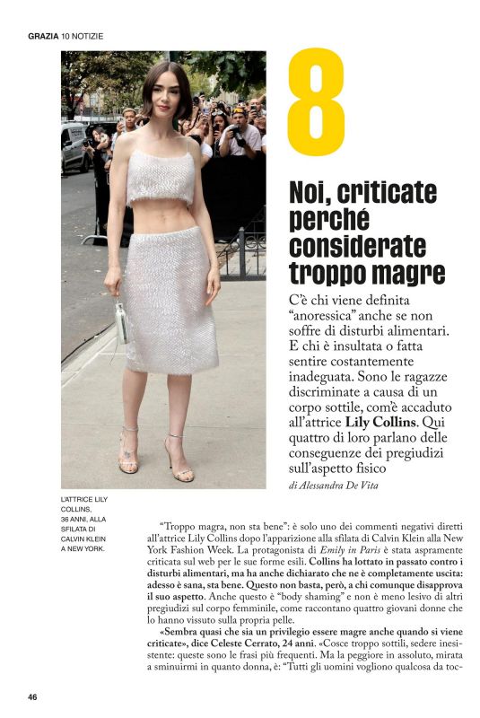 LILY COLLINS in Grazia Italy, October 2025