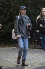 LILY COLLINS on the Set of Close Personal Friends in London 10/07/2025