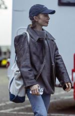 LILY COLLINS on the Set of Close Personal Friends in London 10/07/2025