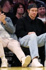 MADISON BEER and Justin Herbert at Minnesota Timberwolves vs Los Angeles Lakers Game at Crypto.com Arena in Los Angeles 10/24/2025