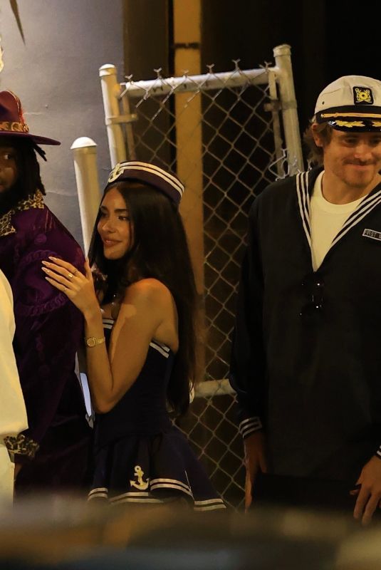 MADISON BEER and Justin Herbert Leaves a Halloween Party in West Hollywood 10/25/2025