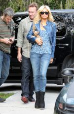 PARIS HILTON in Double Denim Filming a Reality Show in Beverly Hills 12/10/2010