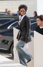 TAYLOR RUSSELL Arrives at Christian Dior Fashion Show at Paris Fashion Week 10/01/2025