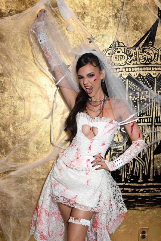 VICTORIA JUSTICE at Love Zombie Halloween Party and Single Release in Los Angeles 10/21/2025