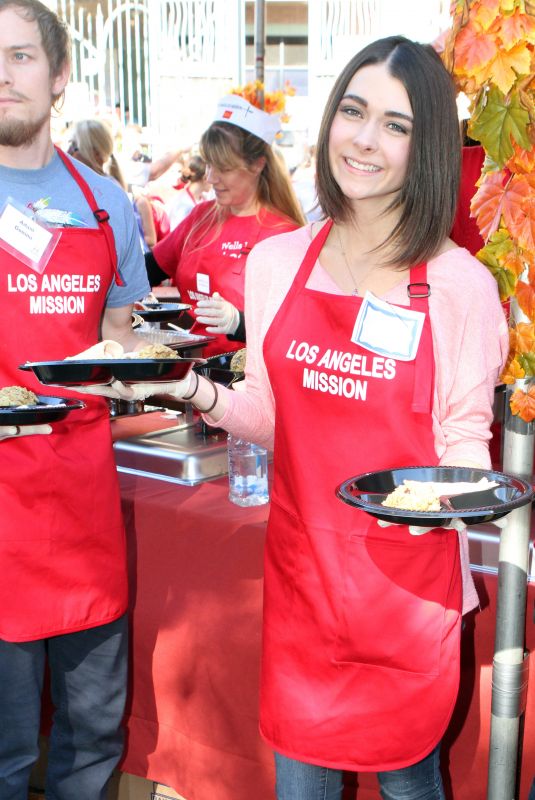 ALLISON PAIGE at Thanksgiving Dinner at LA Mission 11/27/2013