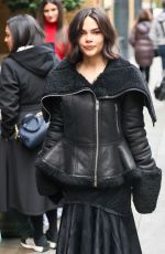 ARIANA GREENBLATT Leaves Her Hotel in a Leather Jacket and Satin Midi Skirt in London 11/05/2025