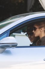 BELLA HADID Arrives at San Vicente Bungalows for a Lunch Meeting in Los Angeles 11/05/2025