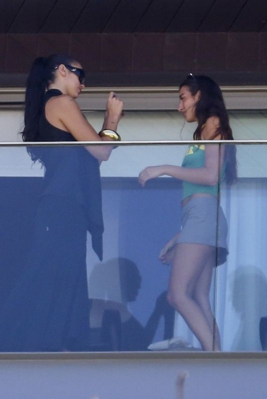 DUA LIPA Takes Pictures with Her Sister RINA on the Balcony of Fasano Hotel in Rio De Janeiro 11/21/2025