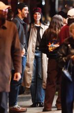 DUA LIPA Visits Callum Turner as He Films scenes for One Night Only in New York City 11/04/2025