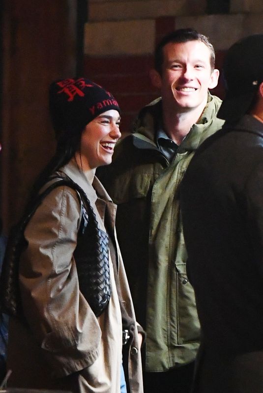 DUA LIPA Visits Callum Turner as He Films scenes for One Night Only in New York City 11/04/2025