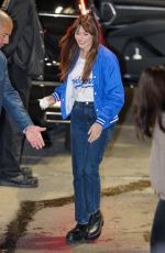 ELIZABETH OLSEN Arrives at Jimmy Kimmel Live in Los Angeles 11/04/2025