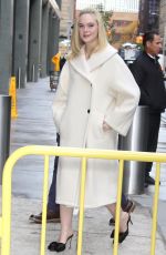 ELLE FANNING Arrives at Good Morning America Studio in New York City 11/07/2025