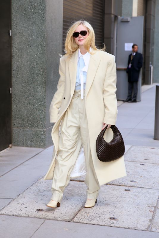 ELLE FANNING Arrives at Good Morning America Studio in New York City 11/11/2025