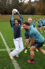 EMMA RADUCANU Visits an England Rugby Training Session at Pennyhill Park in Bagshot 11/11/2025