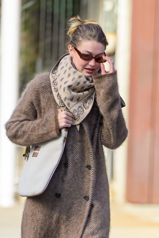 GIGI HADID Out and About in New York 11/18/2025