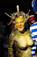 HEID KLUM and Tom Kaulitz as Medusa and Stone Knight at Heidi Klum
