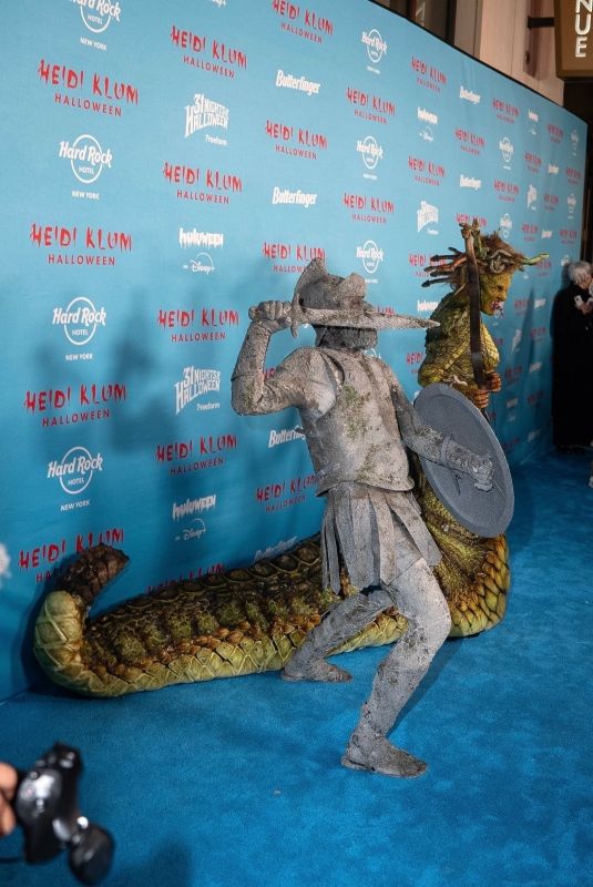 HEID KLUM and Tom Kaulitz as Medusa and Stone Knight at Heidi Klum