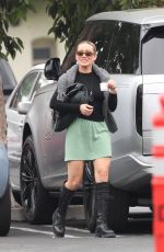 HILARY DUFF in a Kneehigh Boots and Green Skirt Out in Los Angeles 11/12/2025
