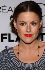 KATHLEEN ROBERTSON at Just Cavalli Hosts Flaunt Magazine 6-Year Anniversary Party in Los Angeles 12/10/2004