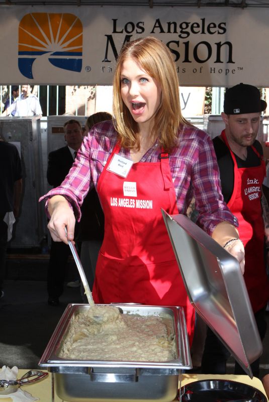 MAITLAND WARD at Thanksgiving Dinner at LA Mission 11/27/2013