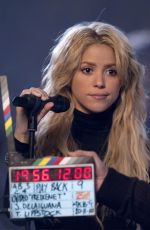 SHAKIRA on the Set of Freixenet Champagne Christmas Advert in Barcelona 11/24/2010