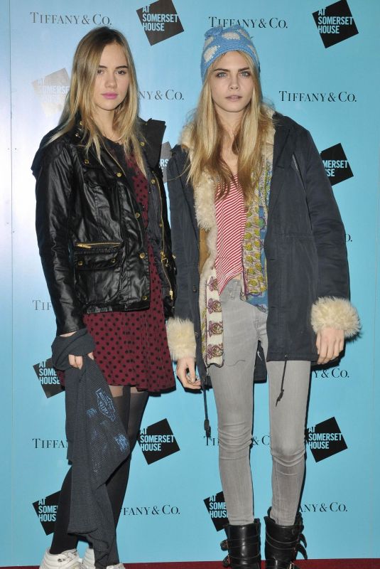 SUKI WATERHOUSE and CARA DELEVINGNE at Skate Presented by Tiffany & Co. at Somerset House in London 11/21/2011