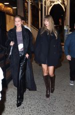 TAYLOR SWIFT and GIGI HADID Leaves Zero Bond in New York City 11/03/2025