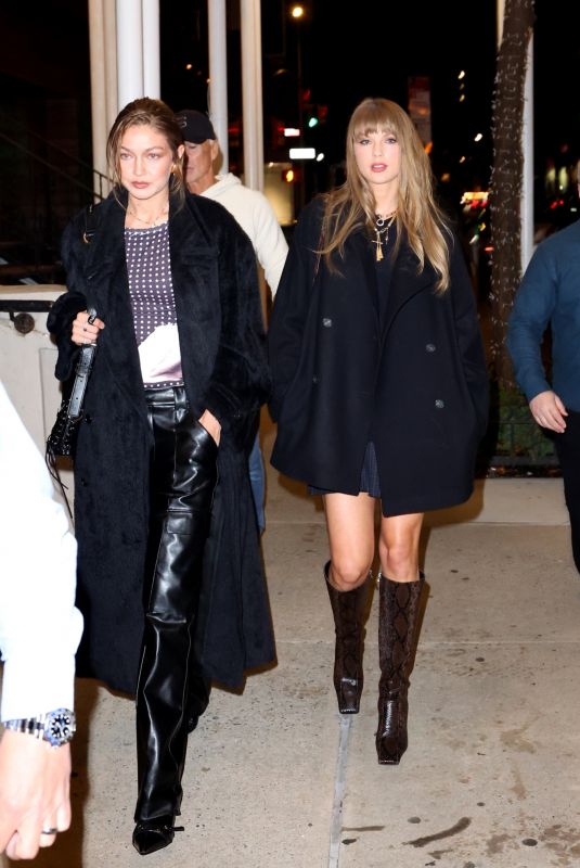 TAYLOR SWIFT and GIGI HADID Leaves Zero Bond in New York City 11/03/2025