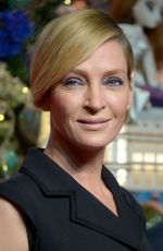 UMA THURMAN at Printemps Haussmann Store Christmas Opening in Paris 11/04/2016