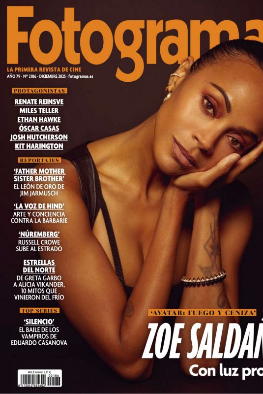 ZOE SALDANA in Fotogramas Magazine, December 2025
