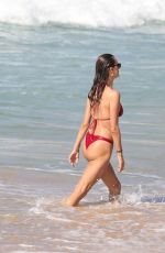 ALESSANDRA AMBROSIO ina Red Bikini at the Beach in Pernambuco 12/30/2025 