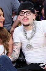 ANASTASIA KARANIKOLAOU and Yeat at Los Angeles Lakers vs Dallas Mavericks Game in Los Angeles 11/28/2025