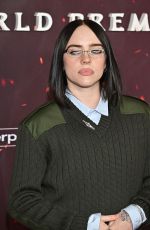 BILLIE EILISH at Avatar: Fire and Ash World Premiere in Hollywood 12/01/2025