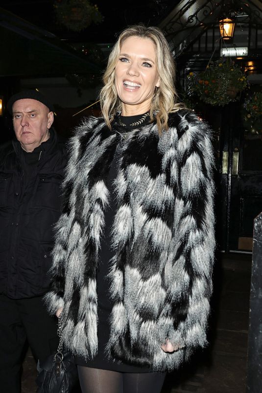 CHARLOTTE HAWKINS Arrives at Piers Morgan Christmas 2025 Party at The Scarsdale Tavern in London 12/19/2025