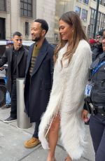 CHRISSY TEIGEN and John Legend Leaves Knicks Game on Christmas in New York 12/25/2025