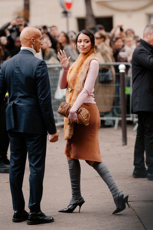 CINDY KIMBERLY Arrives at Miu Miu Fashion Show at Paris Fashion Week 10/06/2025