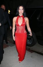 DEMI LOVATO Arrives at OBB Media Holiday Party in West Hollywood 12/13/2025