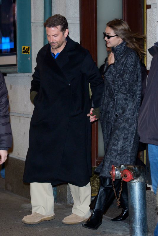 GIGI HADID and Bradley Cooper Leaves Keanu Reeves Broadway Show in New York City 12/20/2025