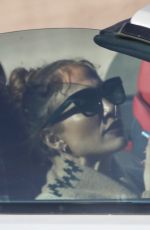 JENNIFER LOPEZ Touches Up Her Makeup While Stuck in Traffic in Los Angeles 12/23/2025