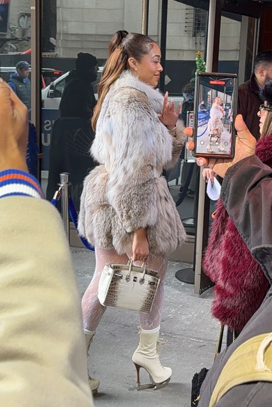 JORDYN WOODS Arrives at Knicks Game in New York 12/25/2025