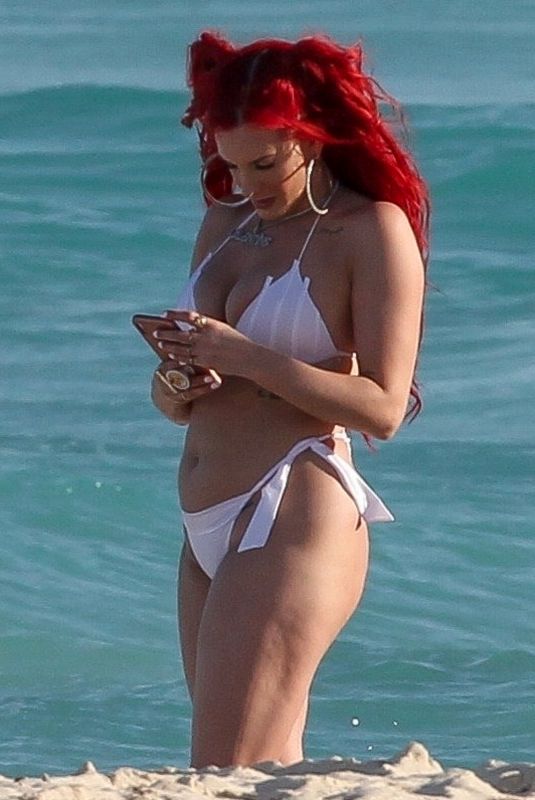 JUSTINA VALENTINE in Bikini at a Beach in Cancun 03/20/2019