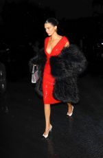 KENDALL JENNER in a Bold Red Dress Night Out in Los Angeles 12/25/2025