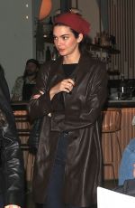 KENDALL JENNER Out for Dinner with Fincluding at Saffy