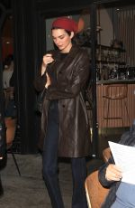 KENDALL JENNER Out for Dinner with Fincluding at Saffy