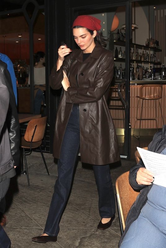 KENDALL JENNER Out for Dinner with Fincluding at Saffy